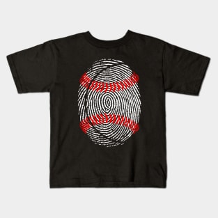 Funny Baseball It's in my DNA Fingerprint Kids T-Shirt